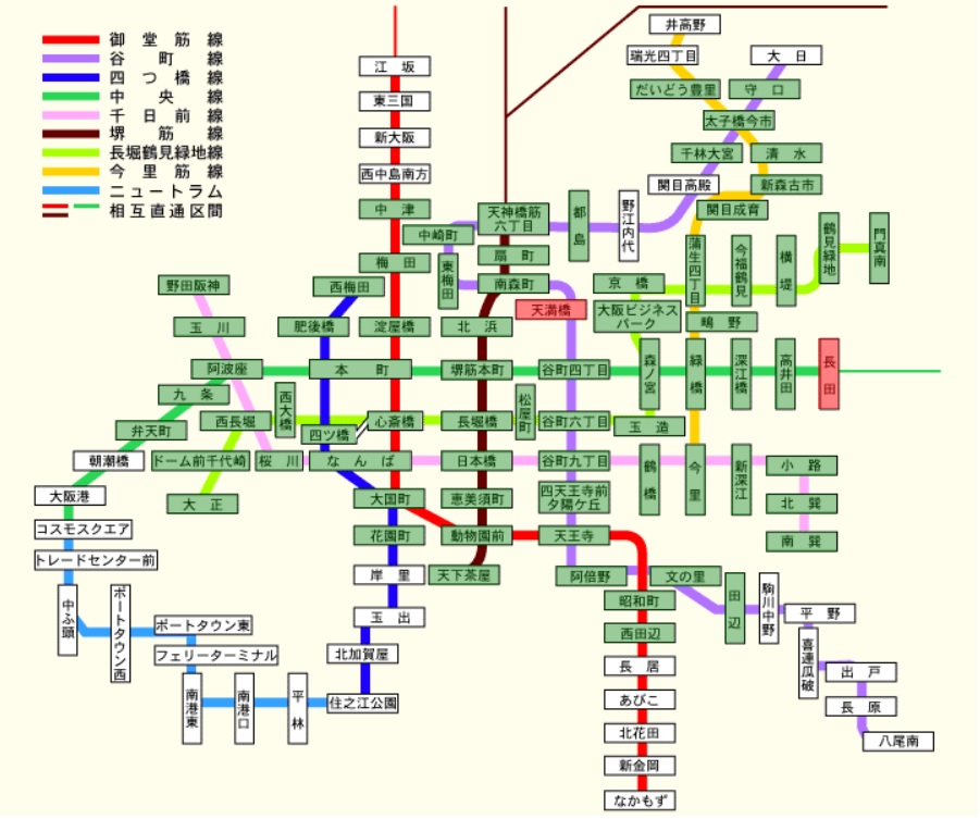 大阪メトロ路線図